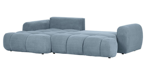 ECKSOFA in Flachgewebe Blau - Blau/Schwarz, KONVENTIONELL, Kunststoff/Textil (174/274cm) - Carryhome