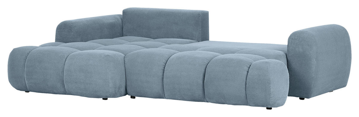 ECKSOFA in Flachgewebe Blau  - Blau/Schwarz, Konventionell, Kunststoff/Textil (174/274cm) - Carryhome