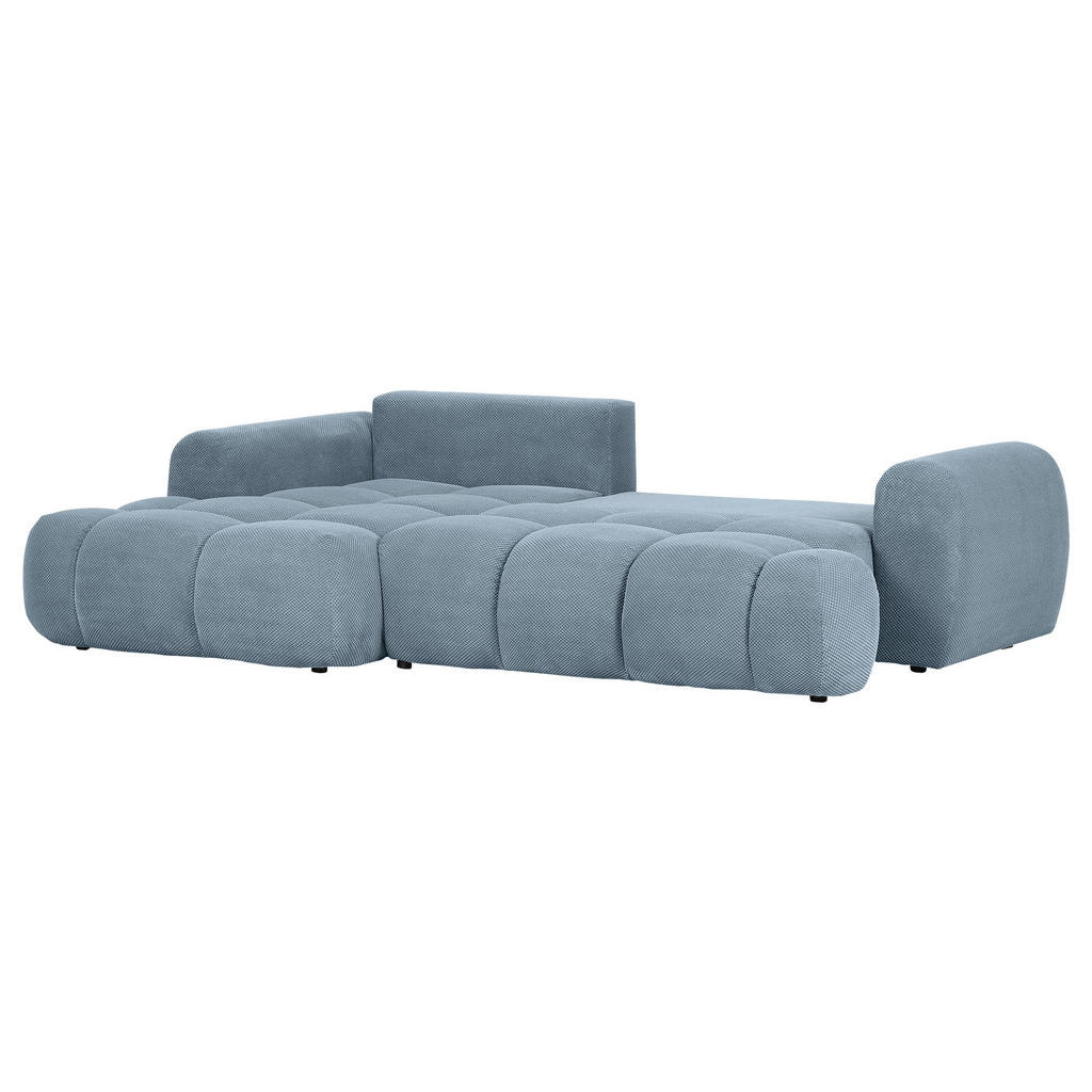 Thumbnail - Carryhome Ecksofa, Blau, Textil, 2-3-Sitzer, Füllung: Polyetherschaumkern, Ottomane links, L-Form, 274x174 cm, Liegefunk...