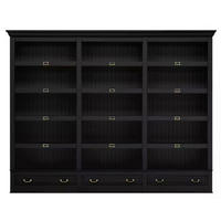BÜCHERWAND Pinie massiv Schwarz  - Schwarz/Bronzefarben, LIFESTYLE, Holz/Metall (311/238,5/46,5cm) - Livetastic