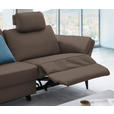 3-SITZER-SOFA in Leder Dunkelbraun  - Dunkelbraun/Schwarz, Design, Leder/Metall (190/84/99cm) - Dieter Knoll