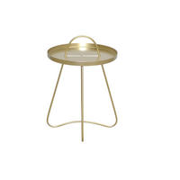 BEISTELLTISCH 40/40/57 cm Goldfarben rund  - Goldfarben, Design, Metall (40/40/57cm) - MID.YOU