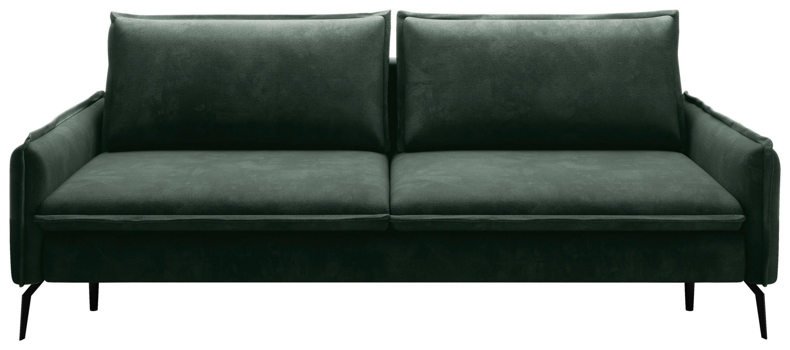 SCHLAFSOFA Chenille Waldgrün  - Waldgrün/Schwarz, KONVENTIONELL, Textil/Metall (223/89/107cm) - Carryhome