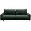 SCHLAFSOFA in Chenille Waldgrün  - Waldgrün/Schwarz, KONVENTIONELL, Textil/Metall (223/89/107cm) - Carryhome