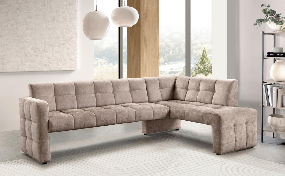 KLUPA KUTNA  bež  drvo, tekstil, drvni materijal      - bež/crna, Moderno, drvni materijal/drvo (245/157cm) - Livetastic