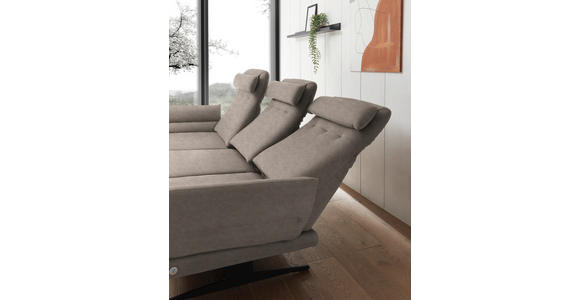 ECKSOFA Taupe Flachgewebe  - Taupe/Schwarz, Design, Textil/Metall (176-217/279-327cm) - Dieter Knoll