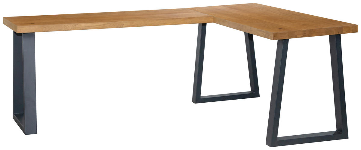 ECKSCHREIBTISCH  in Schwarz, Eichefarben  - Eichefarben/Schwarz, MODERN, Holz/Holzwerkstoff (200/75/160cm) - MID.YOU