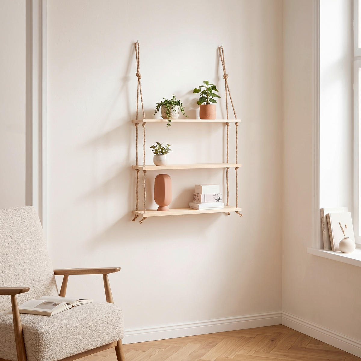 WANDREGAL 50/75/15 cm  - Eichefarben, Design, Holz (50/75/15cm) - MID.YOU