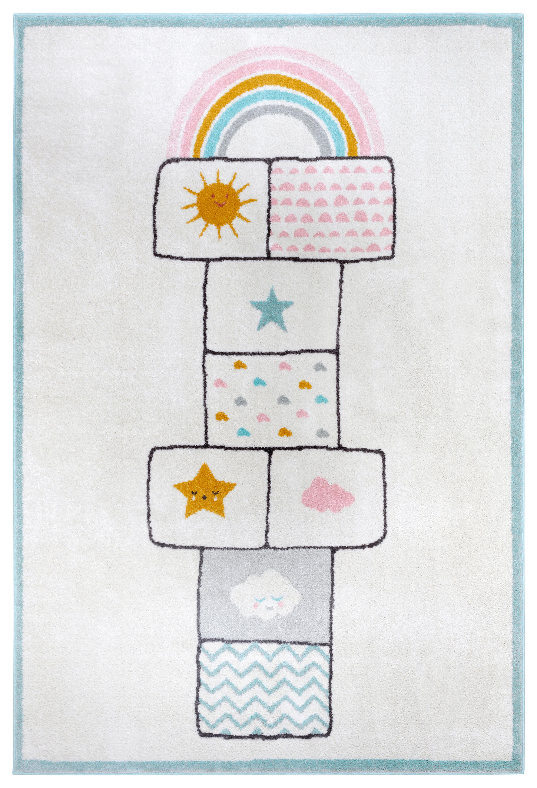 SPIELTEPPICH 120/170 cm Adventures  - Pastellblau/Creme, Trend, Kunststoff/Textil (120/170cm) - Ben'n'jen
