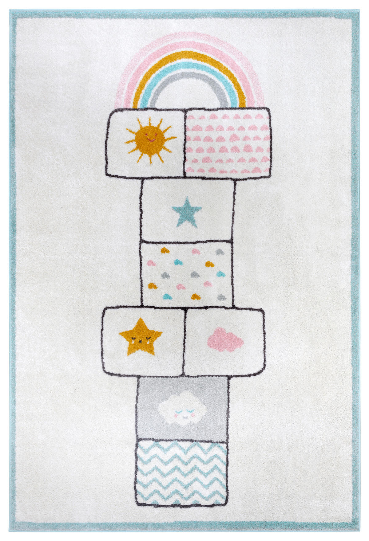 SPIELTEPPICH 120/170 cm Adventures  - Pastellblau/Creme, Trend, Kunststoff/Textil (120/170cm) - Ben'n'jen