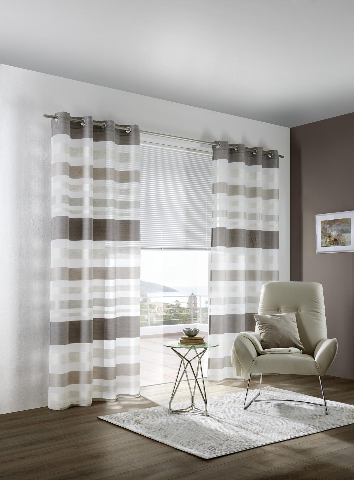 ÖSENSCHAL SOPHIE halbtransparent 135/245 cm   - Taupe, KONVENTIONELL, Textil (135/245cm) - Esposa