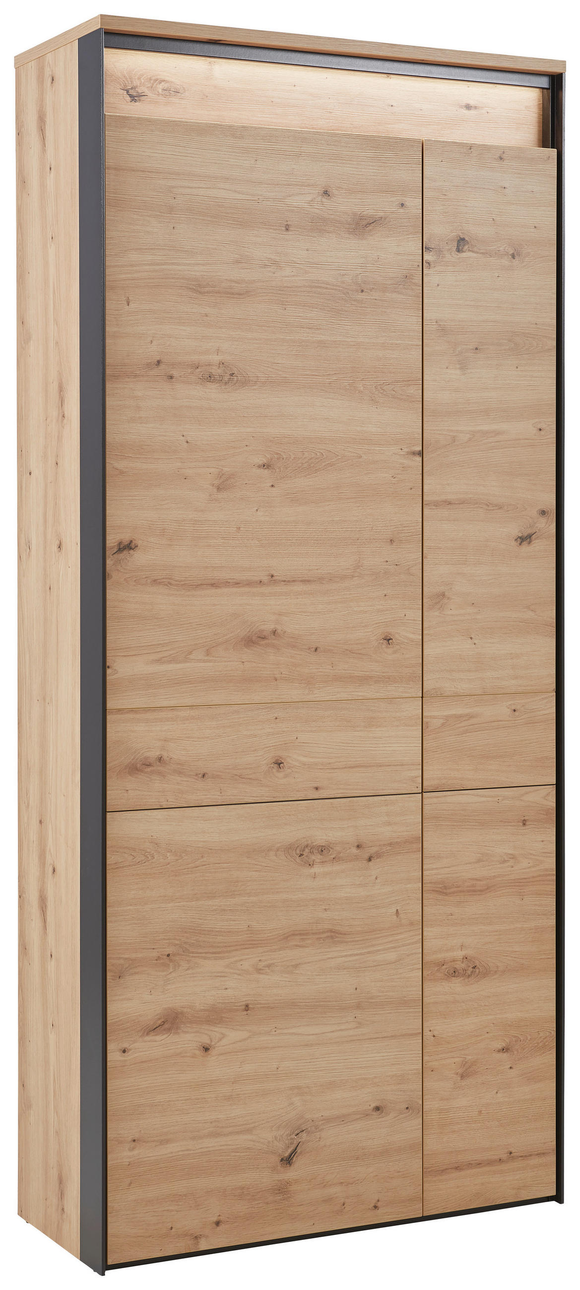 GARDEROBENSCHRANK Schwarz, Eiche Artisan - Schwarz/Eiche Artisan, KONVENTIONELL, Holzwerkstoff (87,7/200/37,8cm) - Voleo