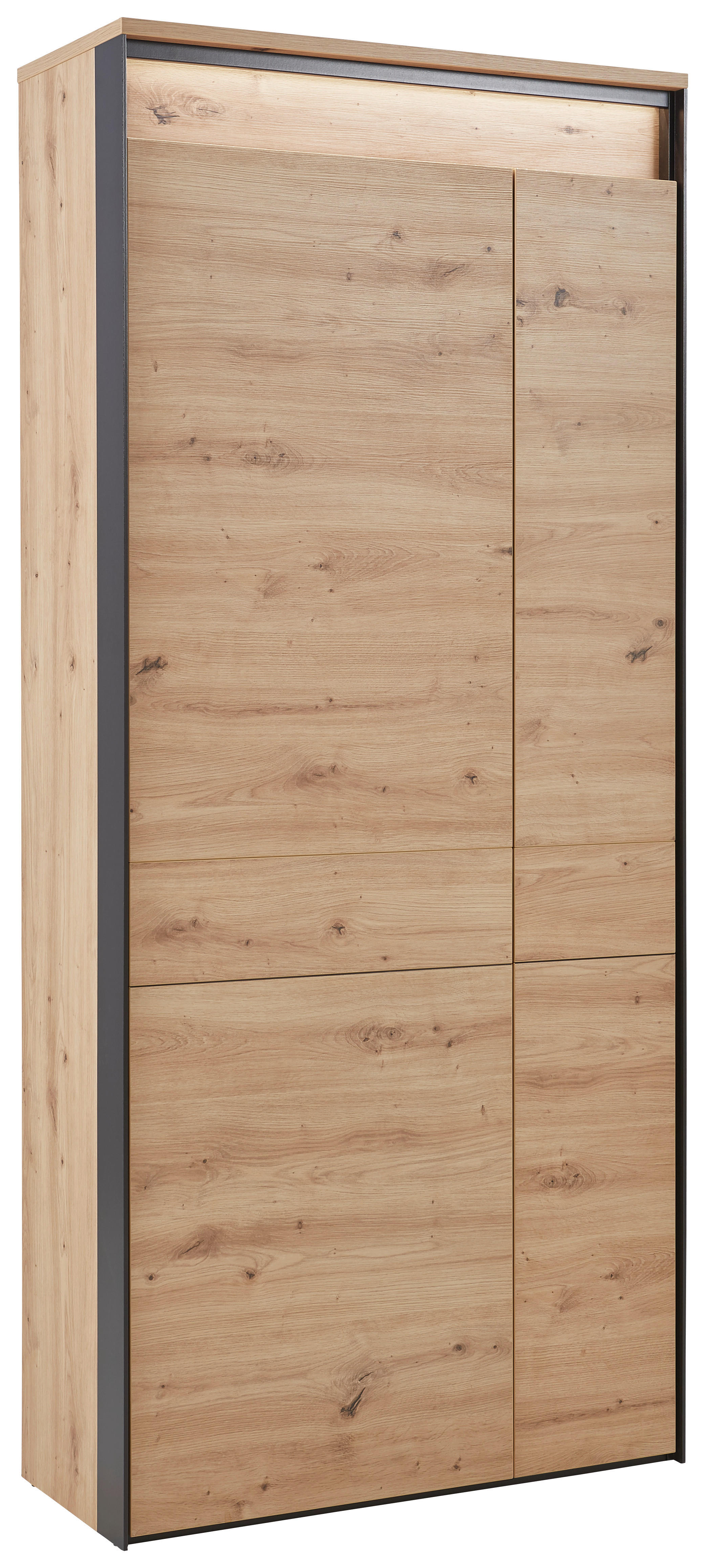 DULAP PENTRU HOL 87,7/200/37,8 cm  - stejar Artisan/negru, Konventionell, material pe bază de lemn (87,7/200/37,8cm) - Voleo