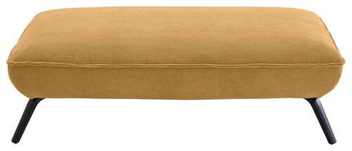 HOCKER in Textil Gelb  - Gelb/Schwarz, Design, Textil/Metall (142/43/80cm) - Moderano
