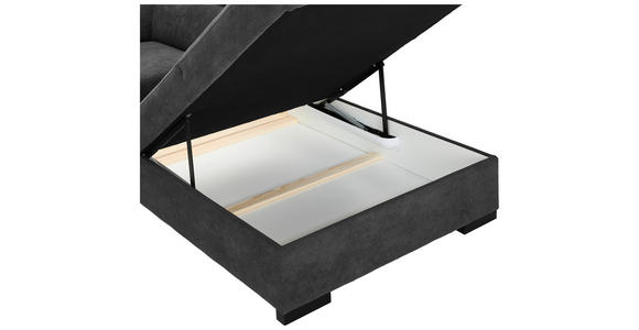 ECKSOFA  in Webstoff Dunkelgrau  - Dunkelgrau/Schwarz, KONVENTIONELL, Holz/Textil (283/244cm) - Carryhome