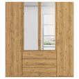 DREHTÜRENSCHRANK  in Eichefarben  - Eichefarben, Design, Glas/Holzwerkstoff (201/223/60cm) - Novel