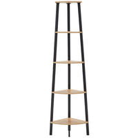 ECKREGAL - Schwarz/Braun, Basics, Holzwerkstoff/Metall (33/159/33cm) - Carryhome