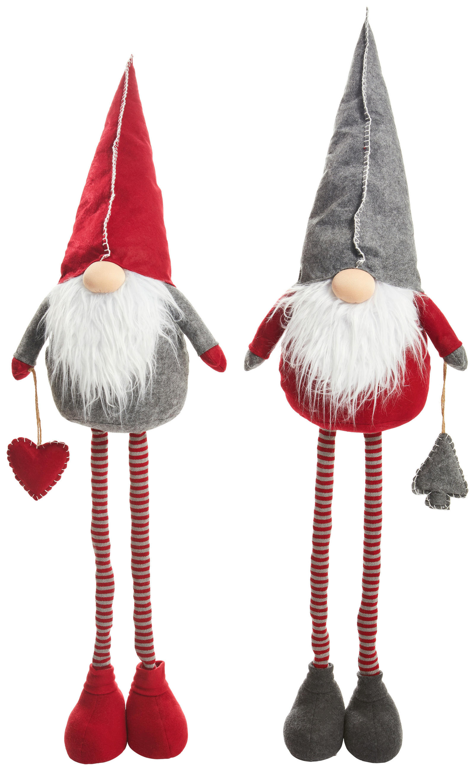 ŠKRIATOK - sivá/červená, Trend, kov/textil (32/130/17cm) - X-Mas