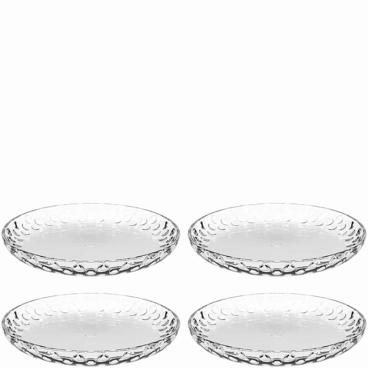 TELLERSET Cucina Optic 4-teilig  - Transparent, LIFESTYLE, Glas (18,00/2,10/18,00cm) - Leonardo