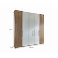 DREHTÜRENSCHRANK  in Weiß, Eiche Bianco  - Schieferfarben/Eiche Bianco, Design, Glas/Holzwerkstoff (250/236/58cm) - Novel