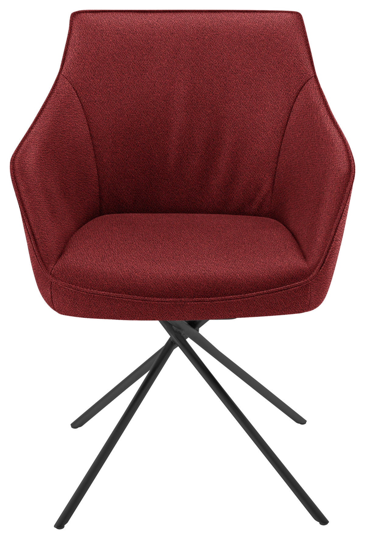 ARMLEHNSTUHL  in Nickel Flachgewebe  - Rot/Schwarz, Design, Textil/Metall (60/84/67cm) - Koinor