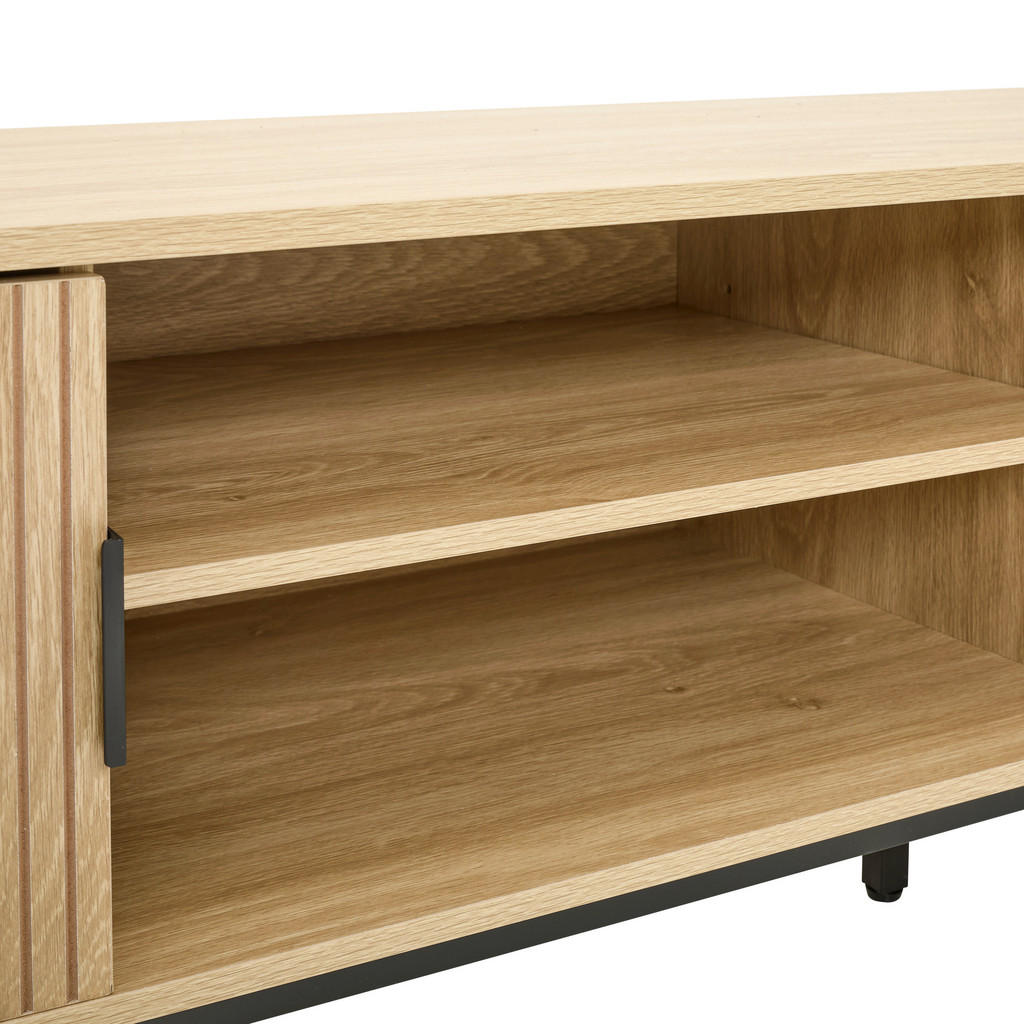 Thumbnail - Mid.you Lowboard, Natur, Schwarz, Metall, 1 Fächer, 160x45x43 cm, Fsc, Wohnzimmer, Wohnwände, Lowboards