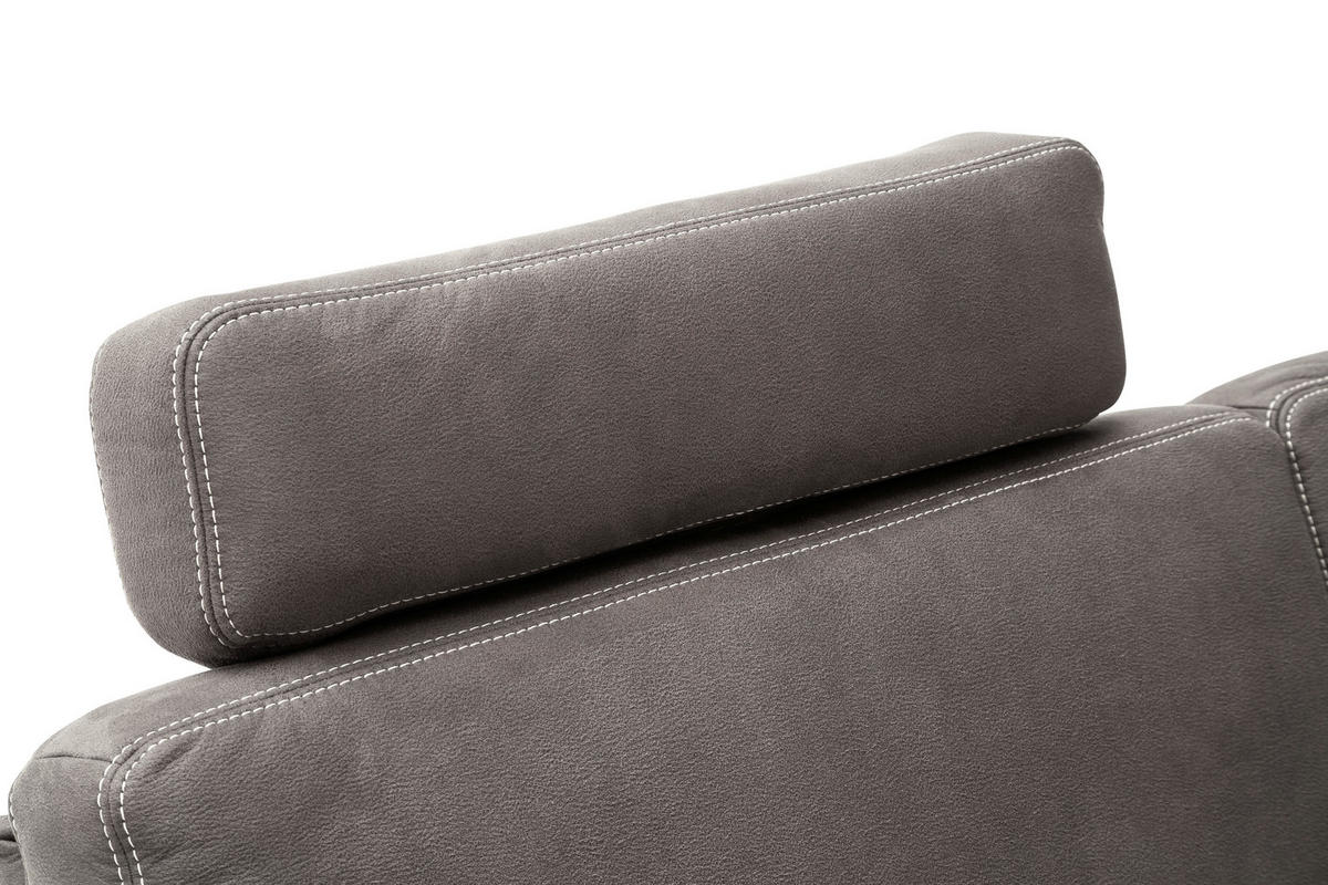 ECKSOFA in Mikrofaser Anthrazit  185/278 cm  - Anthrazit/Beige, Design, Textil (185/278cm) - Pure Home Lifestyle