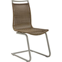 SCHWINGSTUHL  in Edelstahl, Stahl matt, Struktur  - Hellbraun/Edelstahlfarben, Design, Kunststoff/Metall (44/96/64cm) - Valdera