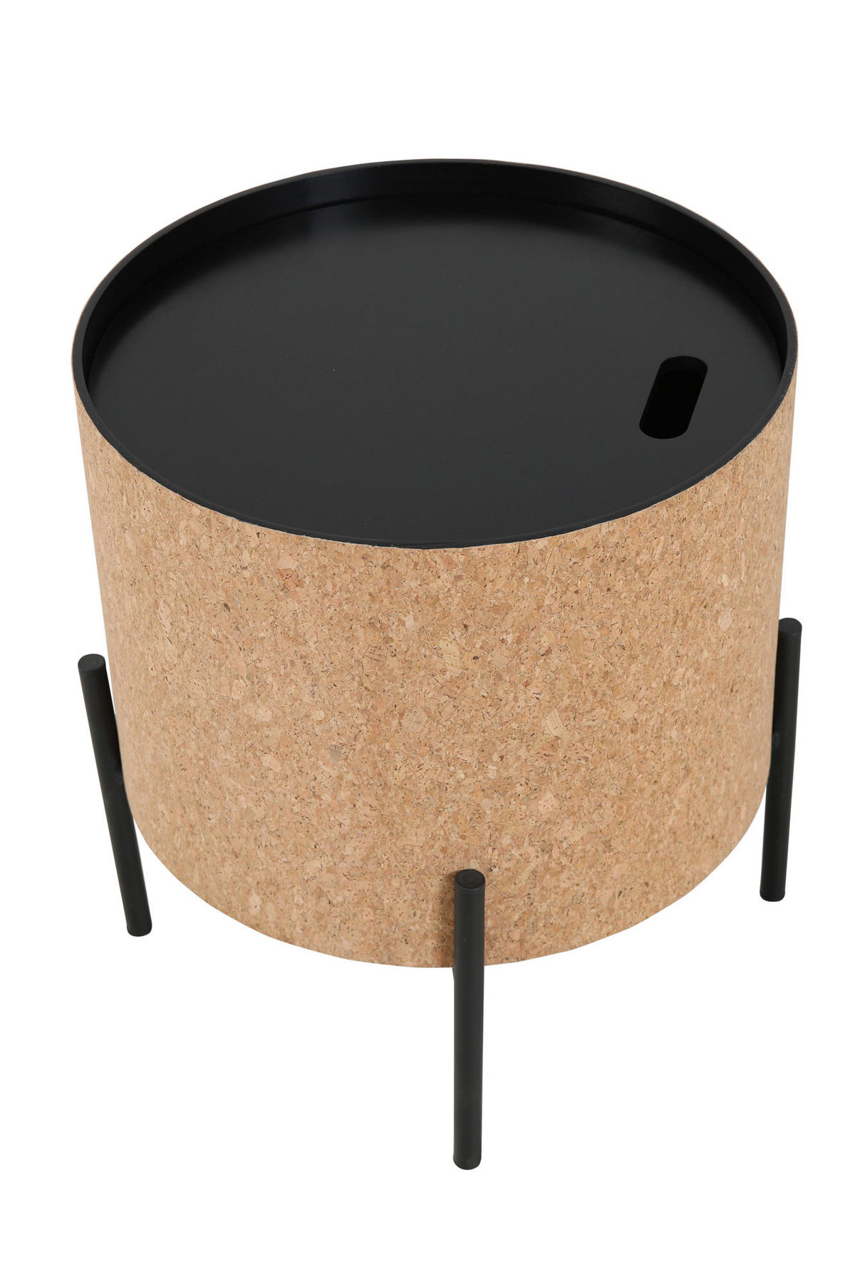 COUCHTISCHSET Kork 63-41,5/63-41,5/48,5-36,5 cm rund Naturfarben, Schwarz  - Schwarz/Naturfarben, Design, Holz/Holzwerkstoff (63-41,5/63-41,5/48,5-36,5cm) - Livetastic