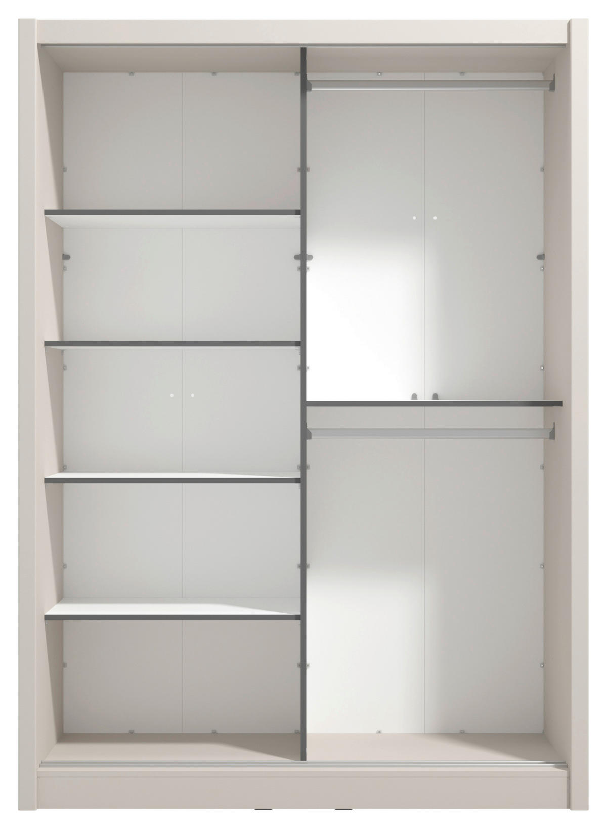 SCHIEBETÜRENSCHRANK 155.5/215,5/60 cm 2-türig Kaschmir  - Kaschmir/Schwarz, MODERN, Holzwerkstoff/Metall (155.5/215,5/60cm) - MID.YOU