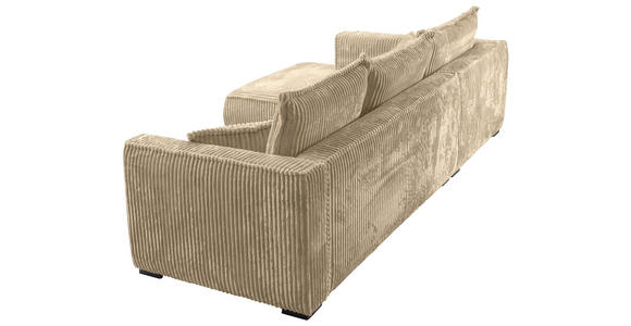 ECKSOFA Beige Cord  - Beige/Schwarz, MODERN, Holz/Textil (208/322cm) - Carryhome