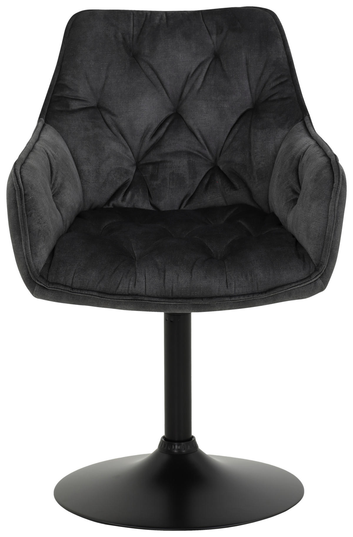 ARMLEHNSTUHL-SET 2 Stück  in Stahl Samt  - Anthrazit/Schwarz, MODERN, Textil/Metall (49/83/62cm) - MID.YOU