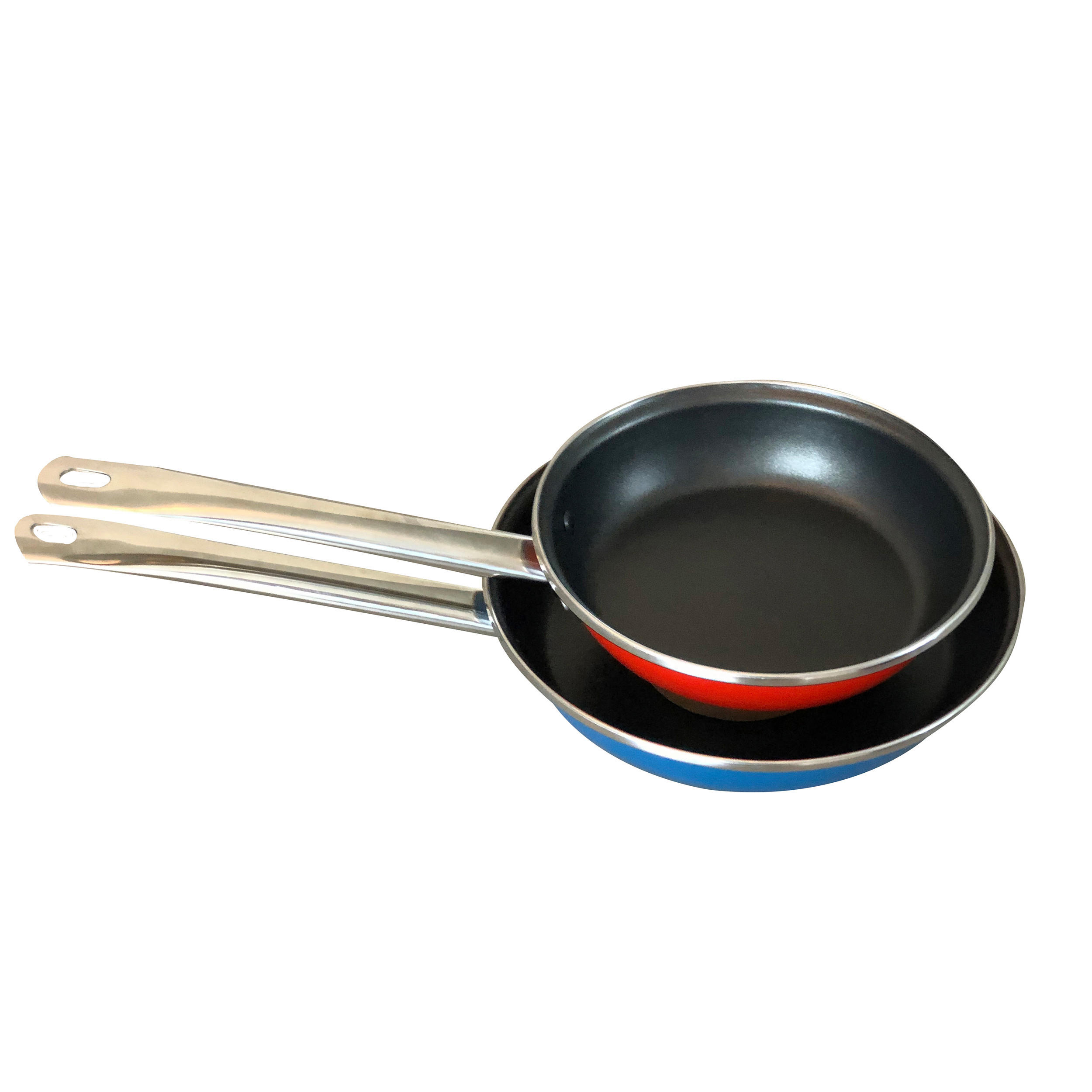 PFANNENSET Stahl 2-teilig  - Blau/Rot, Basics, Metall - Benetton