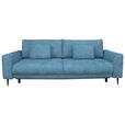 SCHLAFSOFA mit Liegefunktion, Schlafen auf Sitzhöhe, Rücken echt Chenille Petrol - Petrol/Schwarz, KONVENTIONELL, Textil/Metall (235/90/104cm) - Carryhome
