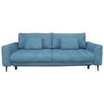 SCHLAFSOFA Chenille Petrol  - Petrol/Schwarz, KONVENTIONELL, Textil/Metall (235/90/104cm) - Carryhome