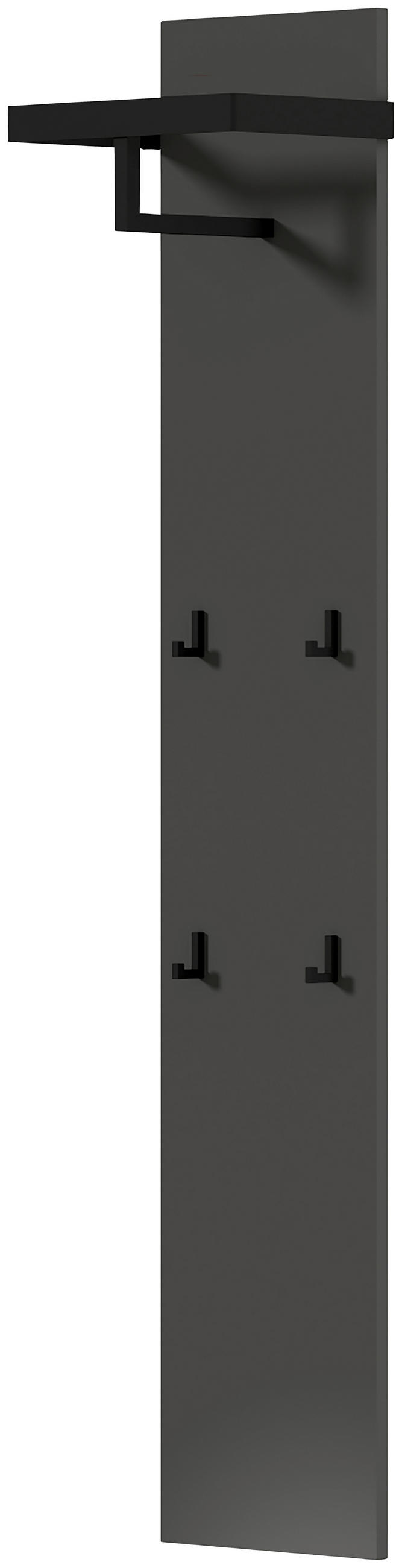 GARDEROBENPANEEL  in 35/165/25 cm  - Anthrazit/Schwarz, Design, Holzwerkstoff/Metall (35/165/25cm) - Dieter Knoll