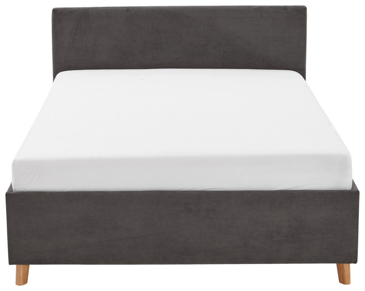 POLSTERBETT Lattenrost, Bettkasten Anthrazit 140/200 cm  - Eichefarben/Anthrazit, KONVENTIONELL, Holz/Textil (140/200cm) - Stylife