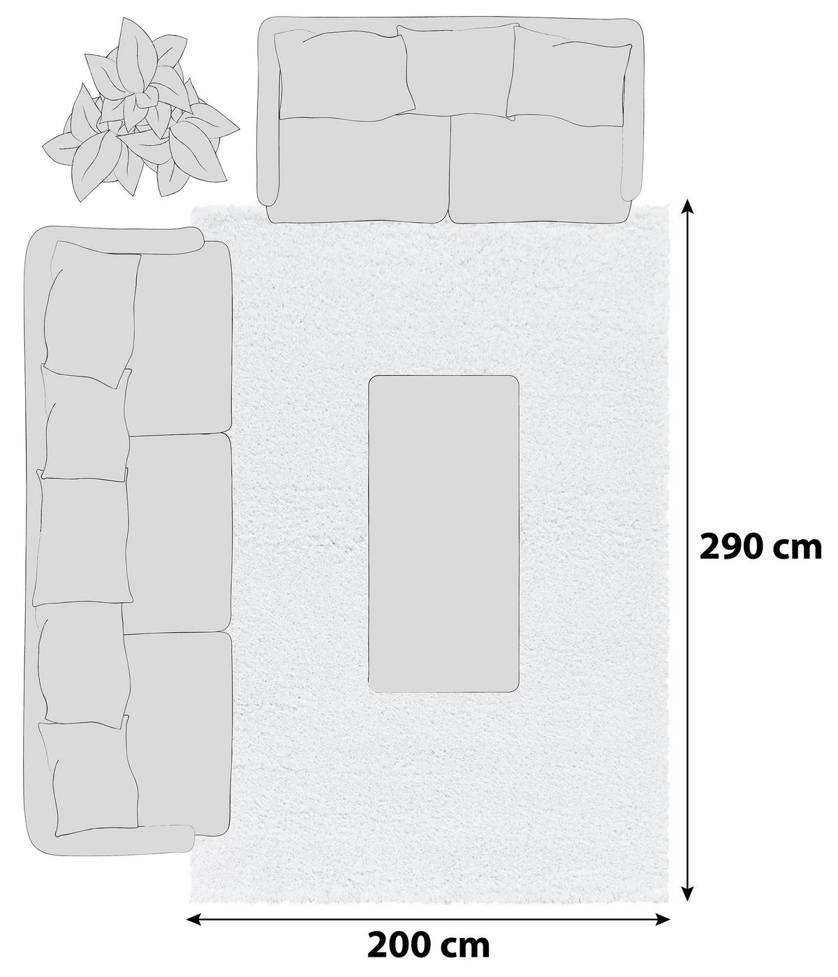 HOCHFLORTEPPICH 200/290 cm Fluffy 3500 Weiß Weiß  - Weiß, Basics, Textil (200/290cm)