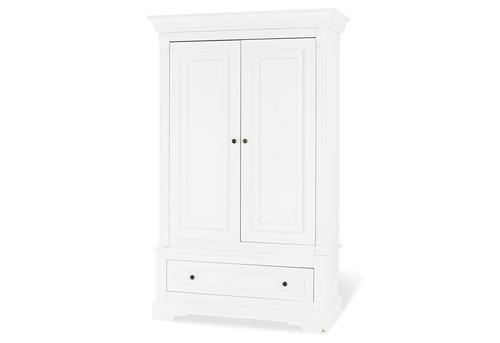 BABYKLEIDERSCHRANK PINOLINO EMILIA Weiß - Anthrazit/Weiß, ROMANTIK / LANDHAUS, Holzwerkstoff/Metall (128/208/58cm) - Pinolino