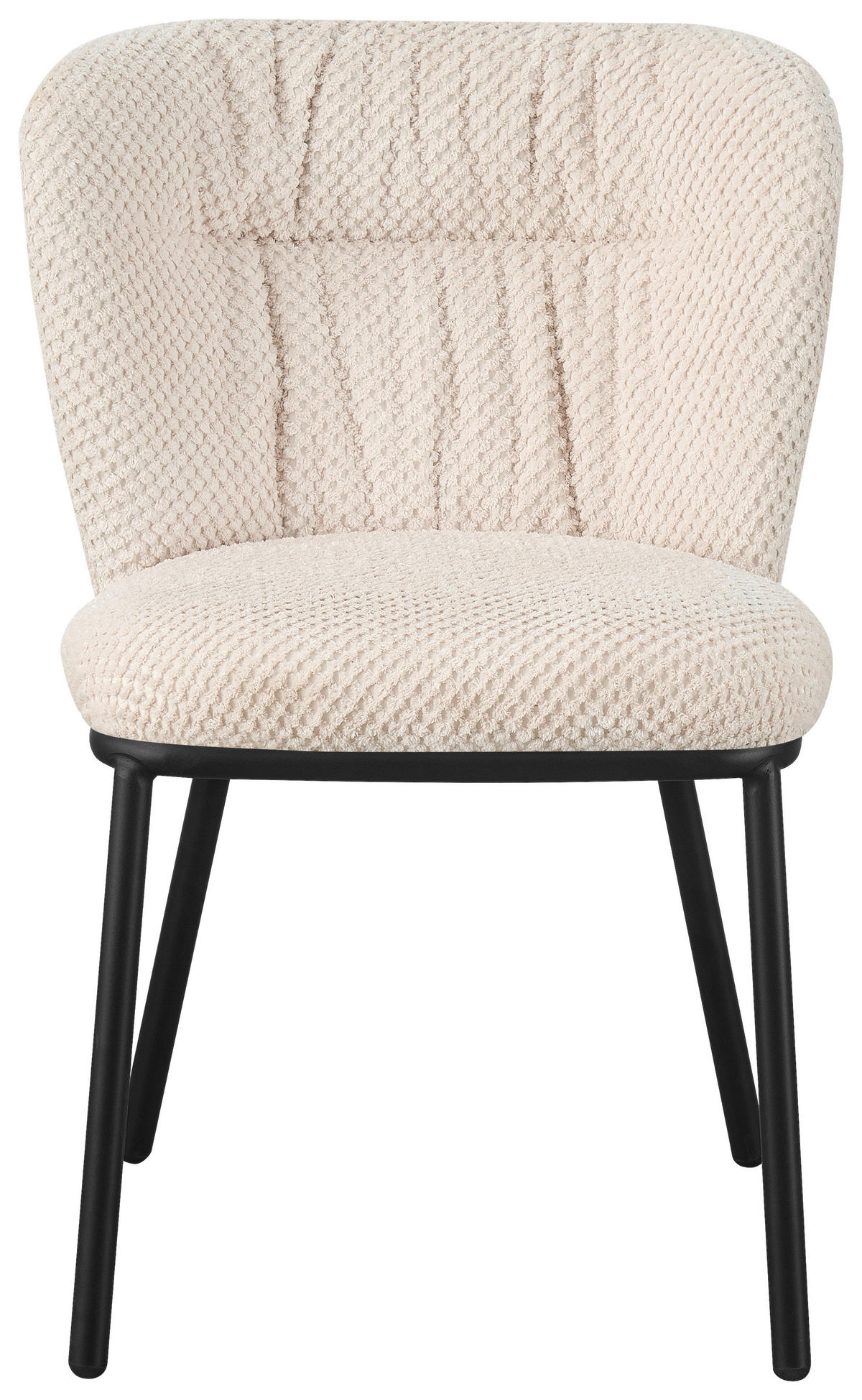 STUHL  in Eisen Webstoff  - Beige/Schwarz, Design, Textil/Metall (53,5/80/60,5cm) - Stylife