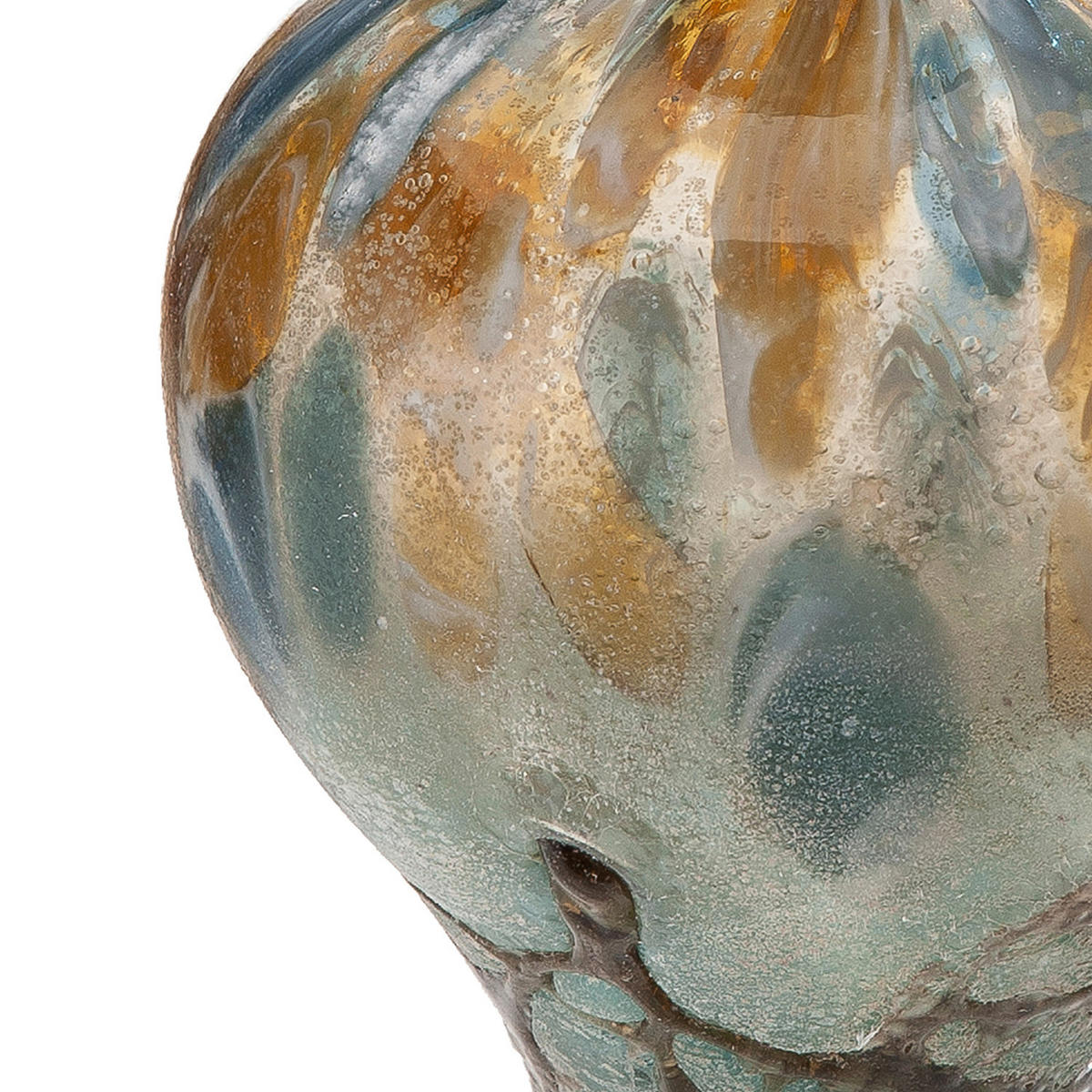 DEKOVASE  - Hellbraun/Hellblau, Basics, Glas (15/24cm)