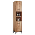 HOCHSCHRANK 40/190/35 cm  - Wildeiche/Schwarz, Basics, Holz/Metall (40/190/35cm) - Linea Natura