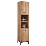 HOCHSCHRANK 40/190/35 cm  - Wildeiche/Schwarz, Basics, Holz/Metall (40/190/35cm) - Linea Natura