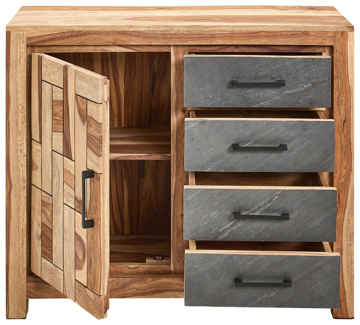 SIDEBOARD 100/85/40 cm  in Naturfarben  - Schwarz/Naturfarben, Natur, Holz/Metall (100/85/40cm) - Livetastic
