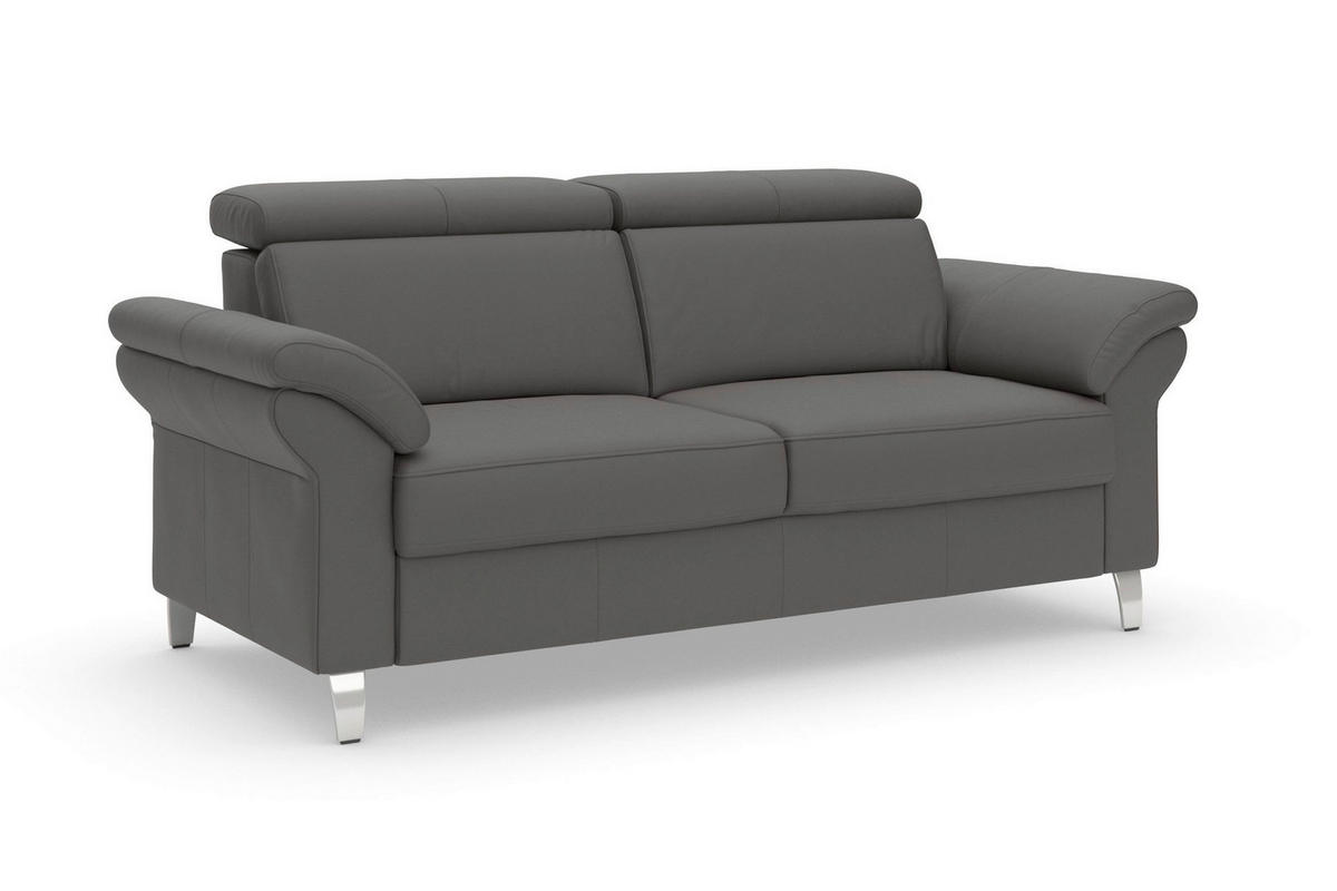 3-SITZER-SOFA ARNGAST E Echtleder Mokka  - Chromfarben/Mokka, Basics, Leder/Metall (186/84/93cm) - Sit & More