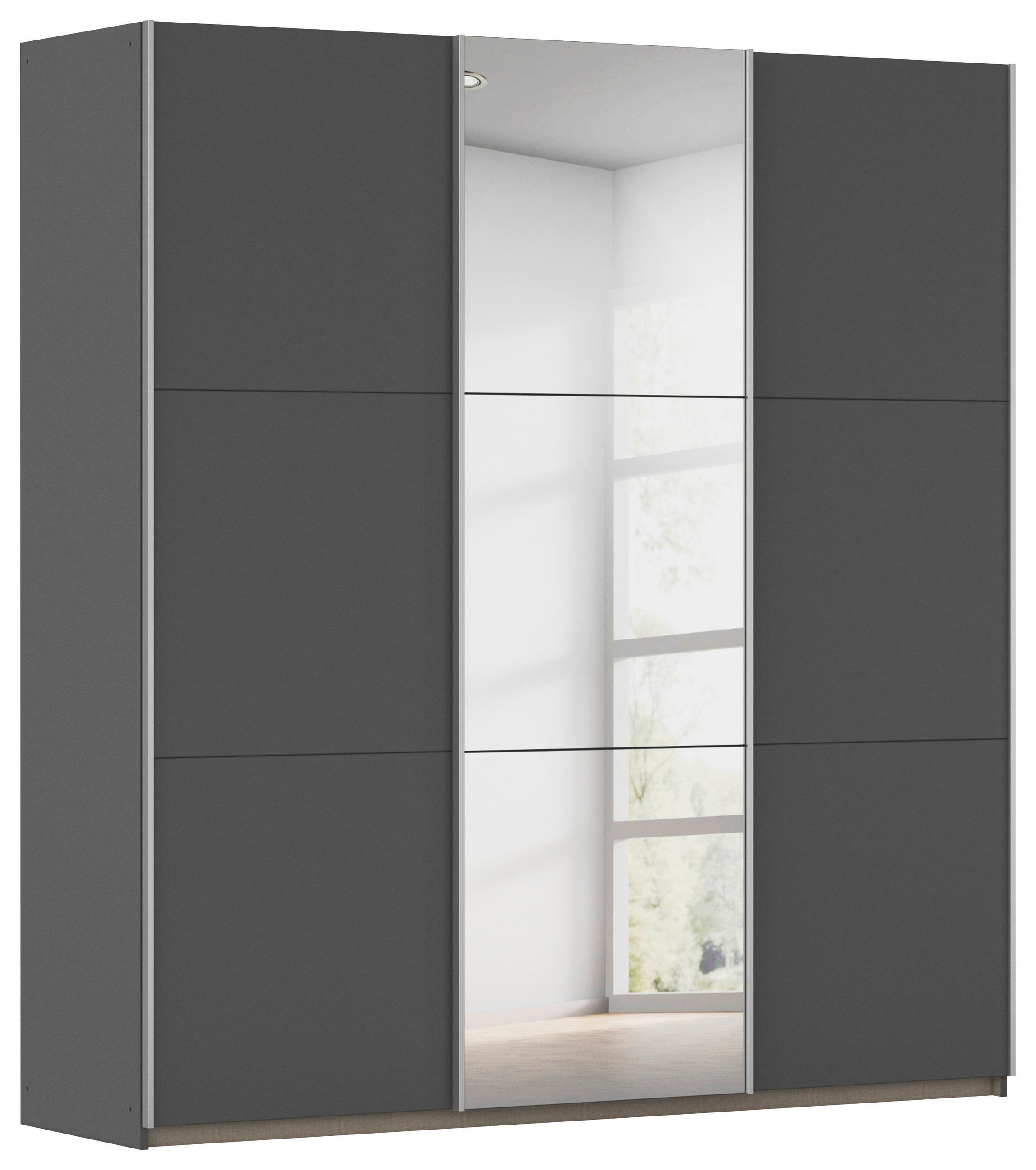 SCHWEBETÜRENSCHRANK Grau  - Grau, Trend, Holzwerkstoff/Metall (196/210/59cm) - Rauch Möbel
