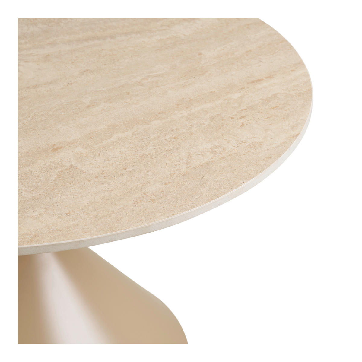 COUCHTISCH Annecy 70/70/41 cm rund Sandfarben  - Sandfarben, Design, Stein/Metall (70/70/41cm) - MID.YOU