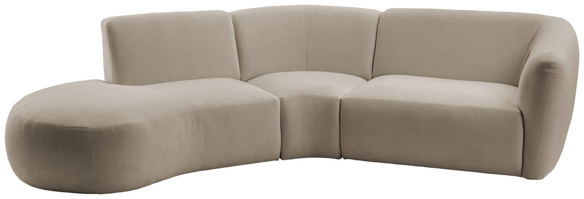 ECKSOFA  in Mikrofaser Taupe  182/276 cm  - Taupe/Schwarz, MODERN, Kunststoff/Textil (182/276cm) - Livetastic