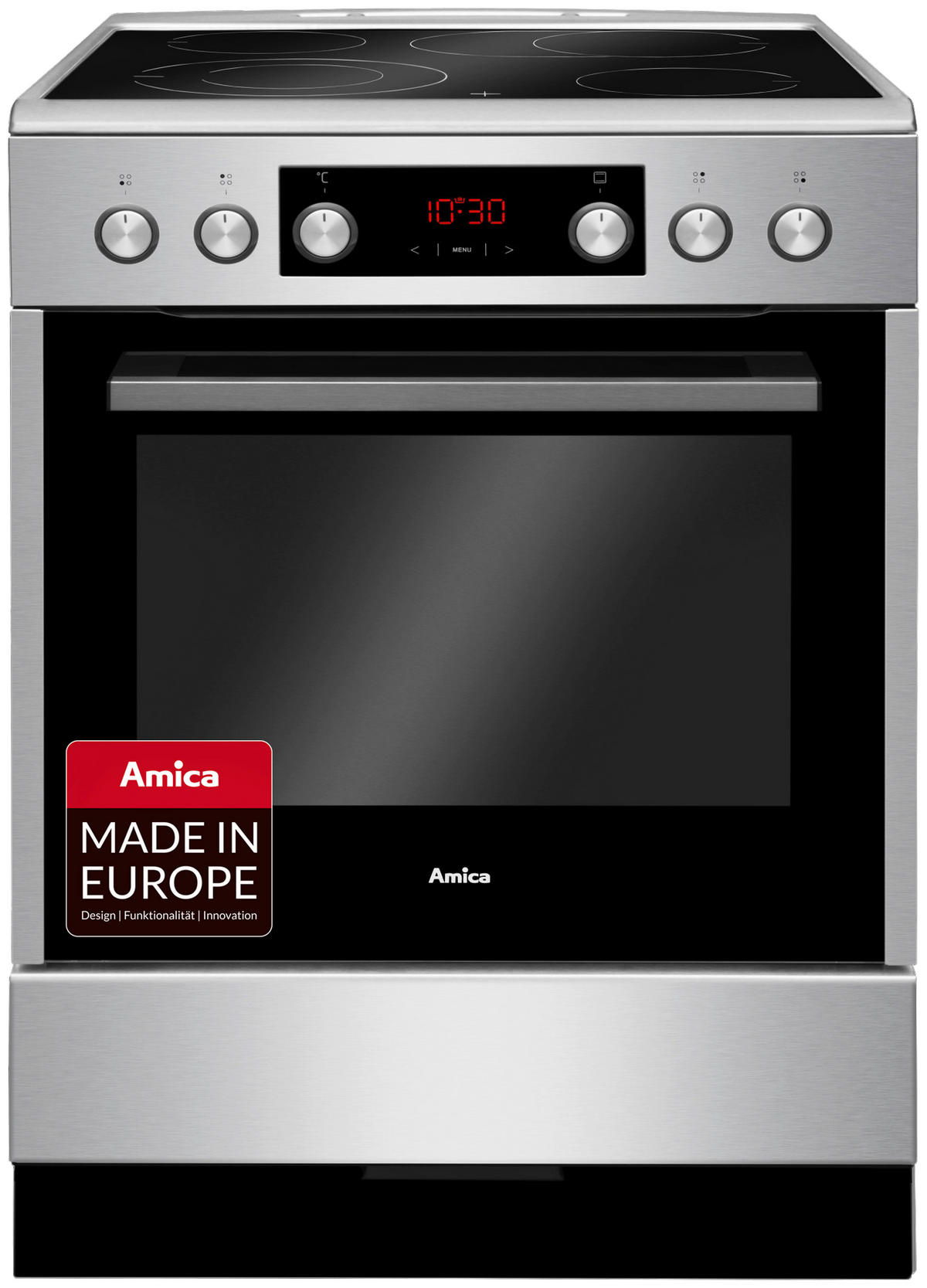 HERD SHC 914 100 E  - Edelstahlfarben/Silberfarben, Basics, Glas/Metall (62,5/98,5/71,0cm) - Amica