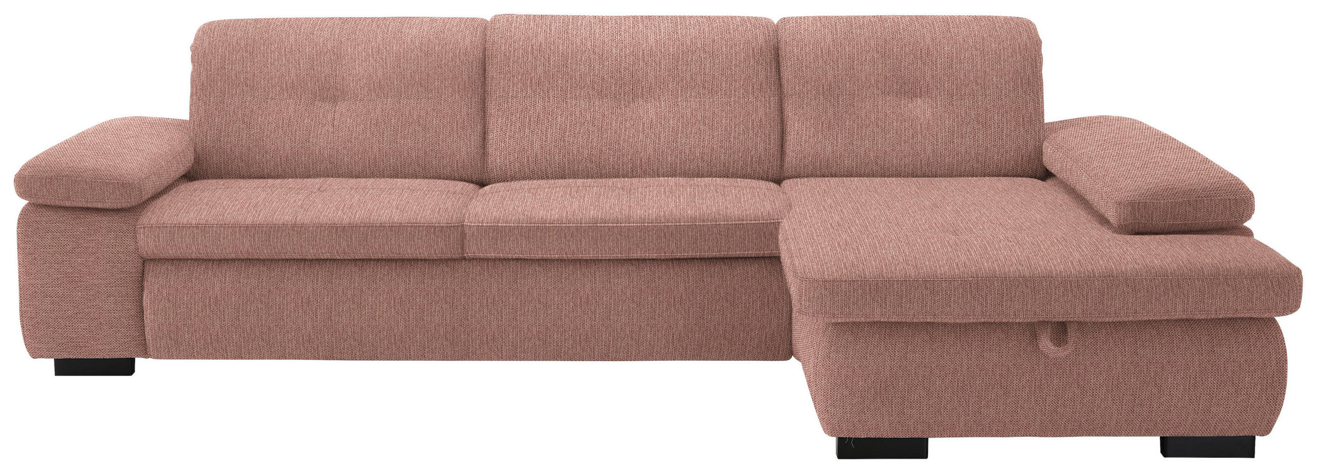 ECKSOFA in Flachgewebe Orange  - Schwarz/Orange, Design, Textil/Metall (297/174cm) - Beldomo Style